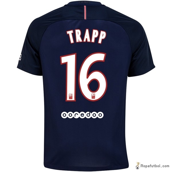 Camiseta Paris Saint Germain Replica Primera Ropa Trapp 2016/17 Azul